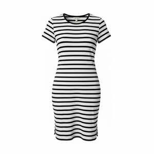 Madewell Striped Ringer Tee Dress Size Small Black and Ivory Cotton Small Nautic